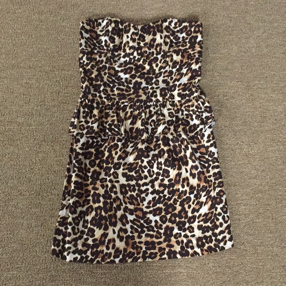 Strapless Cheetah Print Dress